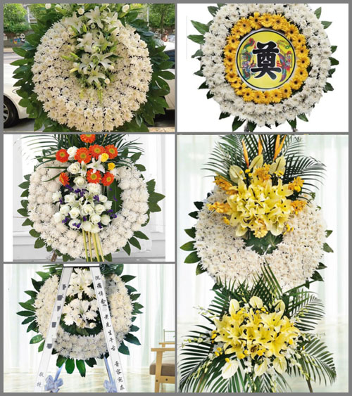 湖北黄冈市罗田县河铺镇古仁墩村花圈速递
